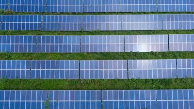 Solar farm generating electricity